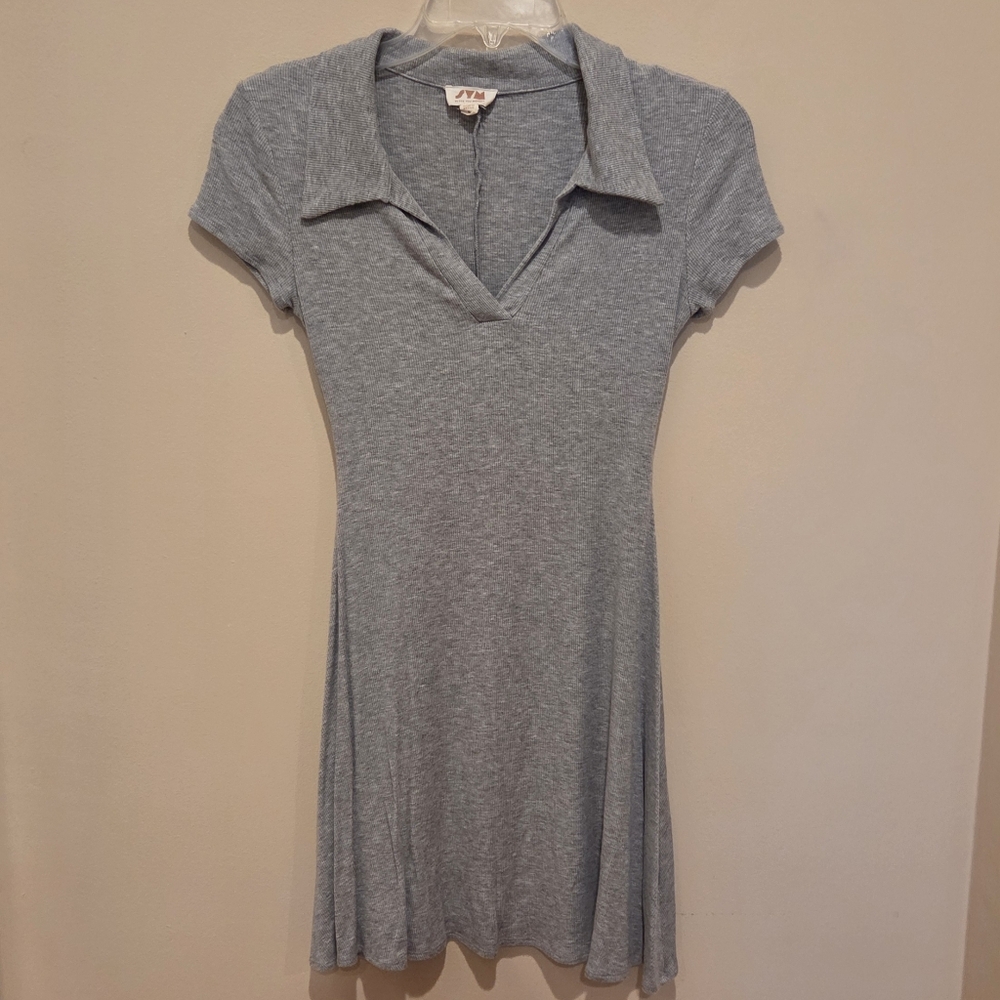 See You Monday Collared Ribbed Dress